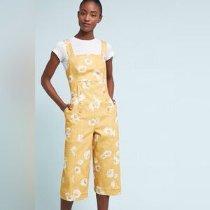 Anthropologie (Sissa) Daisy Print Denim Overalls Jumpsuit